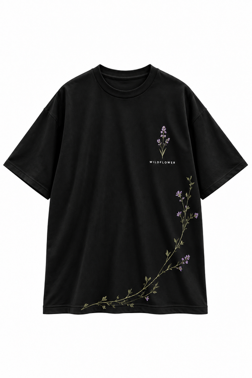 Lavender Floral Oversized T-Shirt