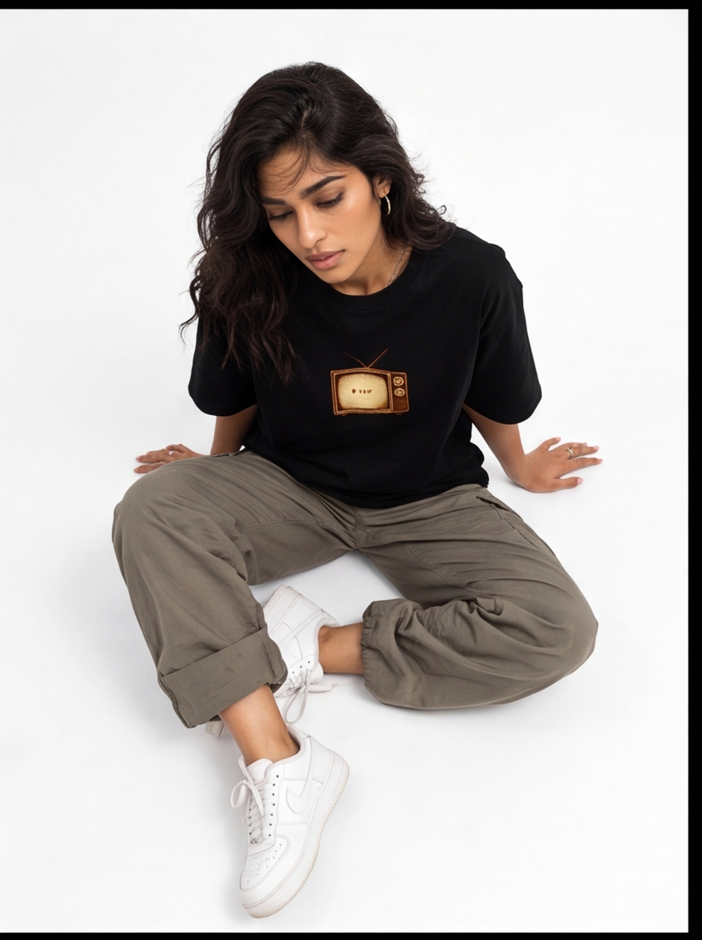 Not From Delhi But My Rizz Is Oversized T-Shirt – Black Vintage Graphic Tee