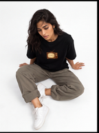 Not From Delhi But My Rizz Is Oversized T-Shirt – Black Vintage Graphic Tee
