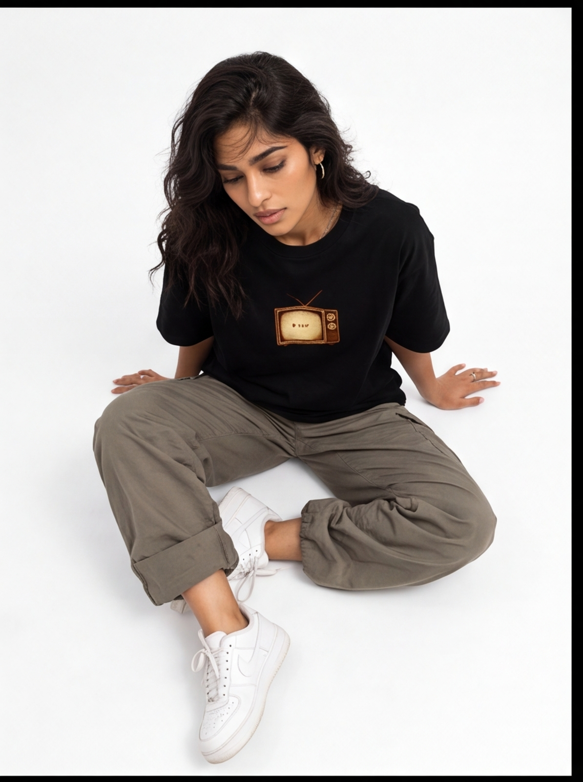 Not From Delhi But My Rizz Is Oversized T-Shirt – Black Vintage Graphic Tee