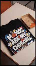 Momos Are My Emotional Support Oversized T-Shirt – Black Foodie Graphic Tee