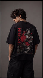 Ronin Shadow Oversized T-Shirt – Japanese Samurai Streetwear Graphic Tee