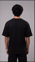 Lavender Floral Graphic Oversized T-Shirt - Black