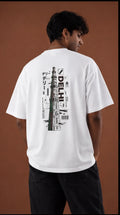 Delhi Skyline Graphic Oversized T-Shirt – White Urban Streetwear Tee