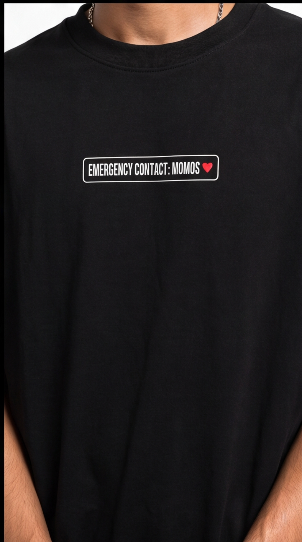 Momos Are My Emotional Support Oversized T-Shirt – Black Foodie Graphic Tee