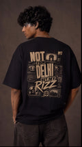 Not From Delhi But My Rizz Is Oversized T-Shirt – Black Vintage Graphic Tee