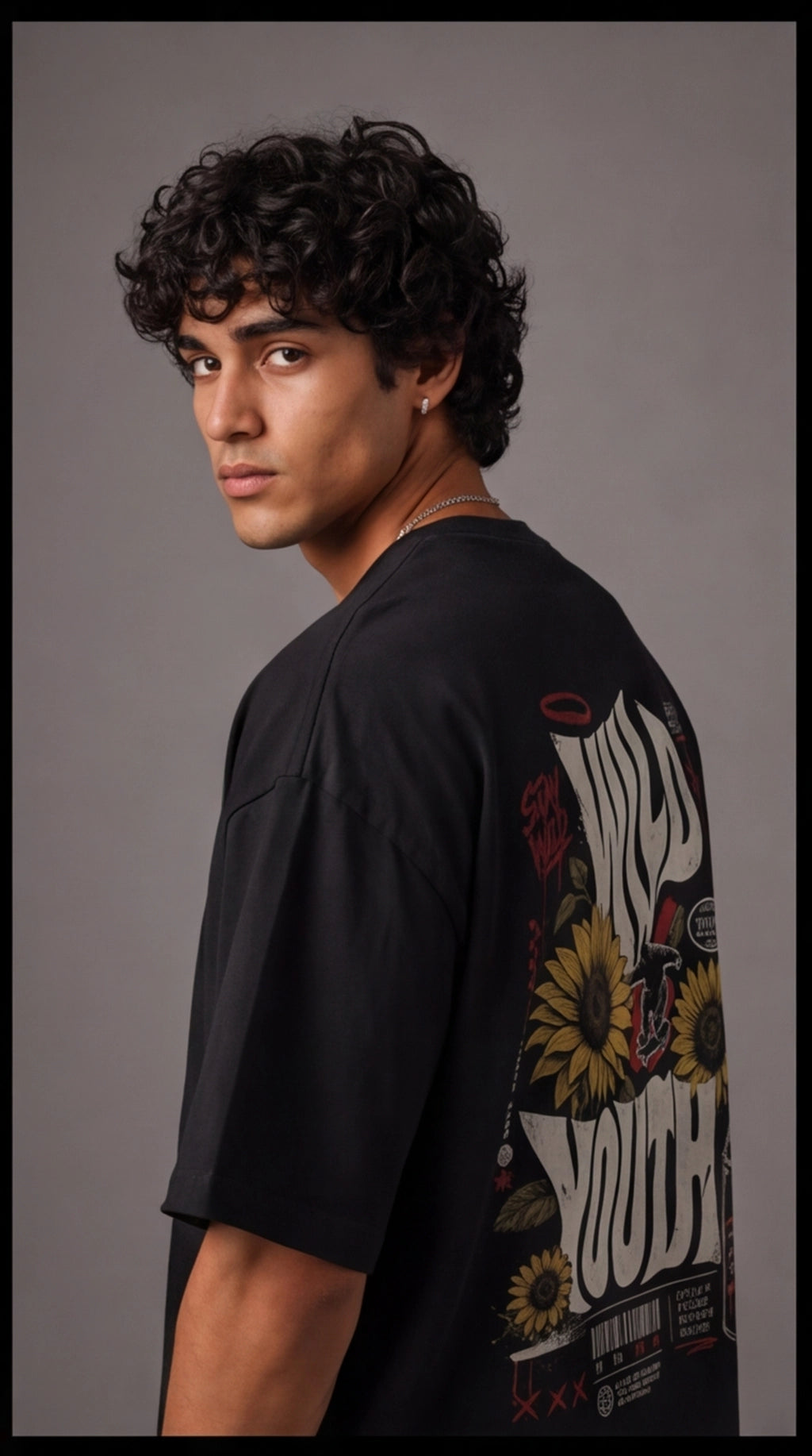 Wild Youth Oversized T-Shirt – Black Vintage Streetwear Graphic Tee