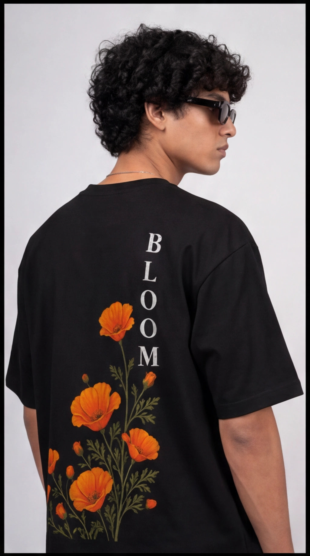 Bloom Premium Cotton Oversized Tee/T-Shirt - Black