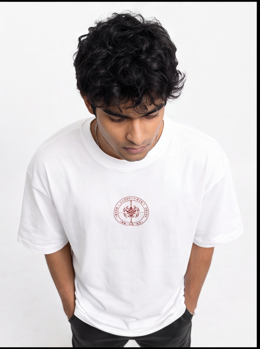 Predator Samurai Graphic Oversized T-Shirt – White Anime Streetwear Tee