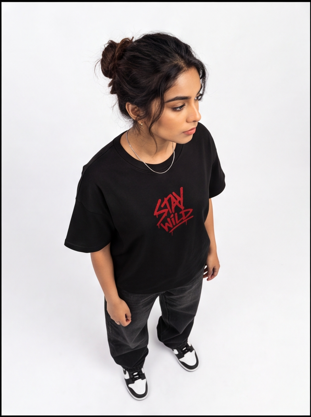 Wild Youth Oversized T-Shirt – Black Vintage Streetwear Graphic Tee
