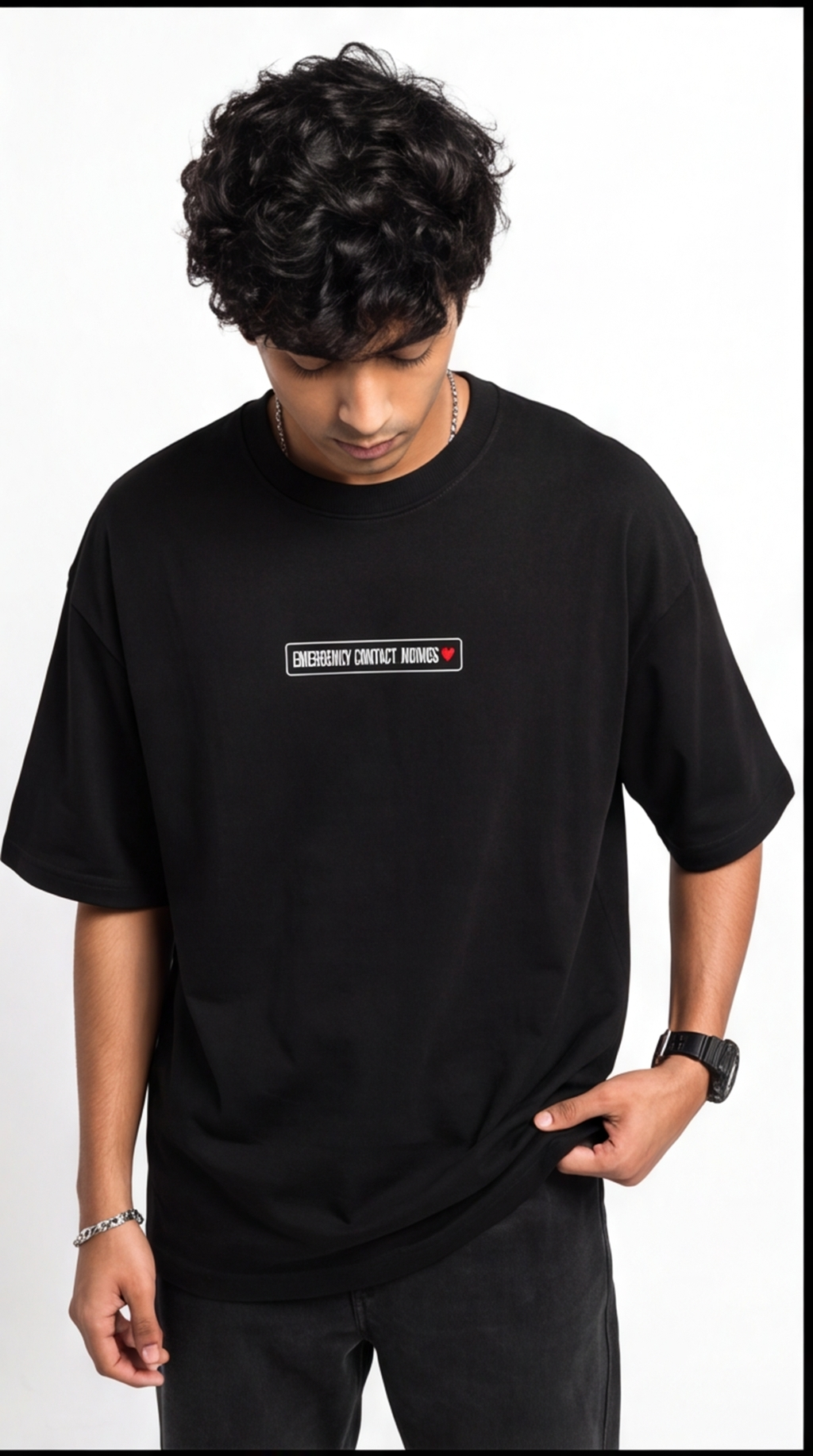 Momos Are My Emotional Support Oversized T-Shirt – Black Foodie Graphic Tee