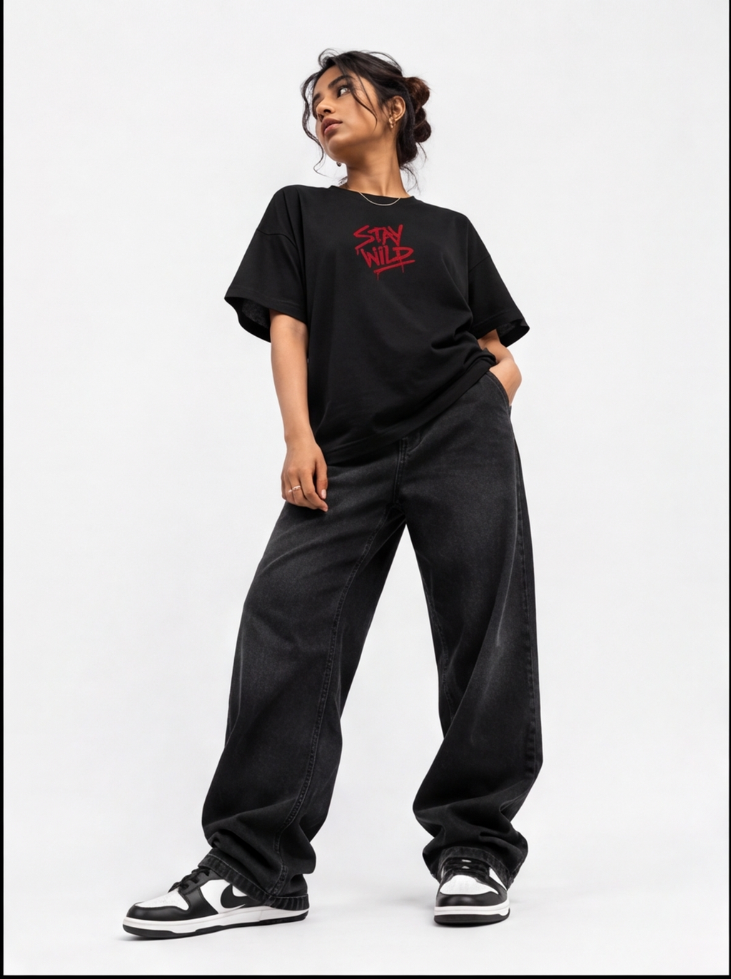 Wild Youth Oversized T-Shirt – Black Vintage Streetwear Graphic Tee