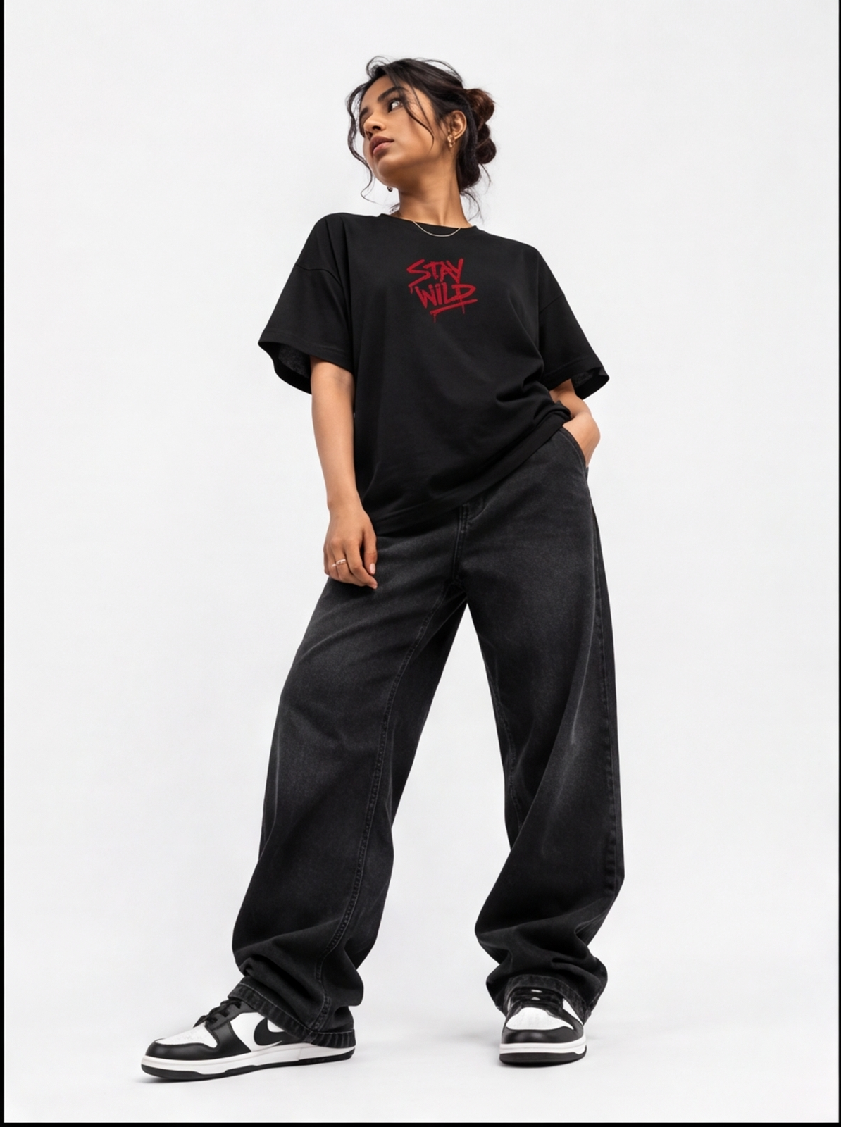 Wild Youth Oversized T-Shirt – Black Vintage Streetwear Graphic Tee
