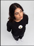 Dream On Floral Oversized T-Shirt – Black Aesthetic Graphic Tee