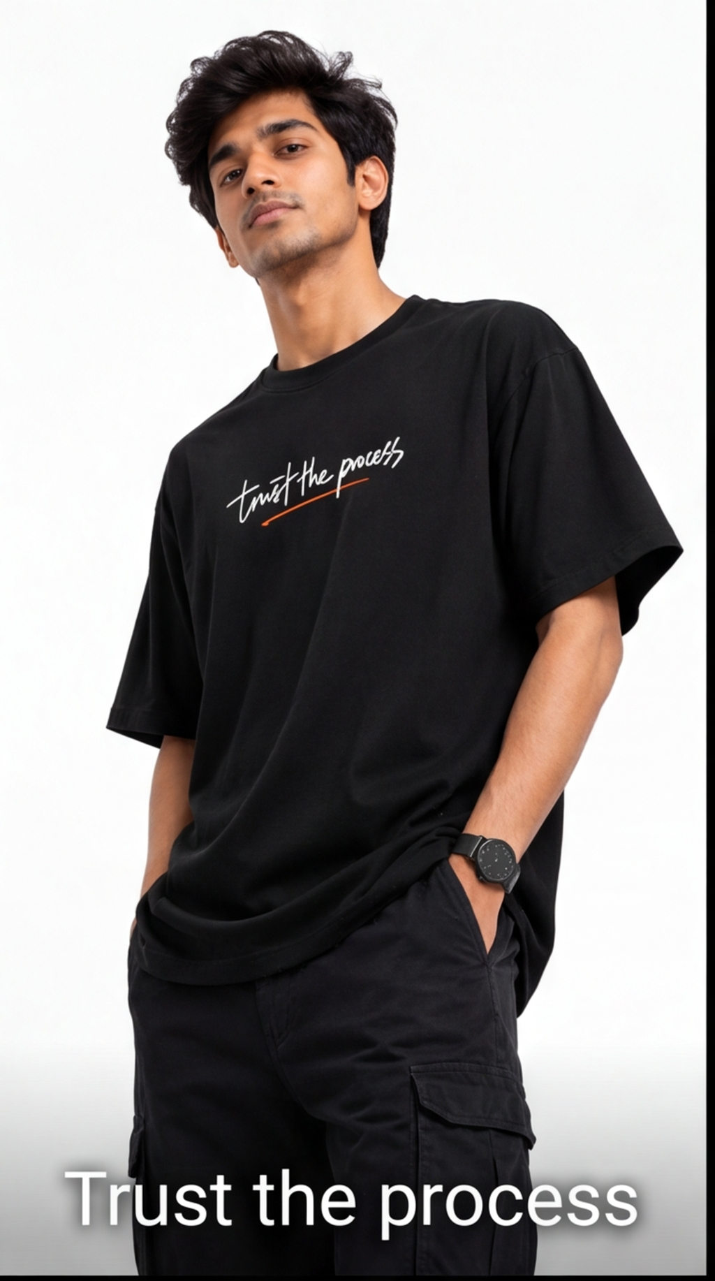 Midnight Garden Oversized T-Shirt – Black Floral Streetwear Tee