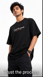 Midnight Garden Oversized T-Shirt – Black Floral Streetwear Tee