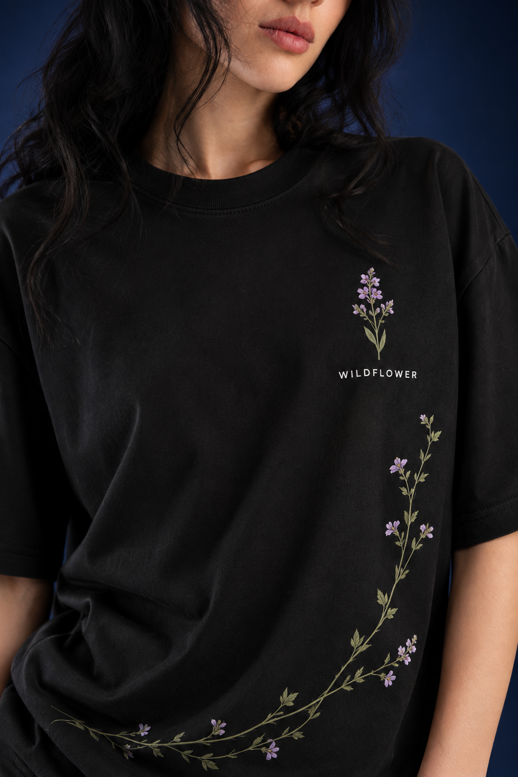 Lavender Floral Oversized T-Shirt