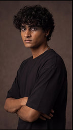 Not From Delhi But My Rizz Is Oversized T-Shirt – Black Vintage Graphic Tee