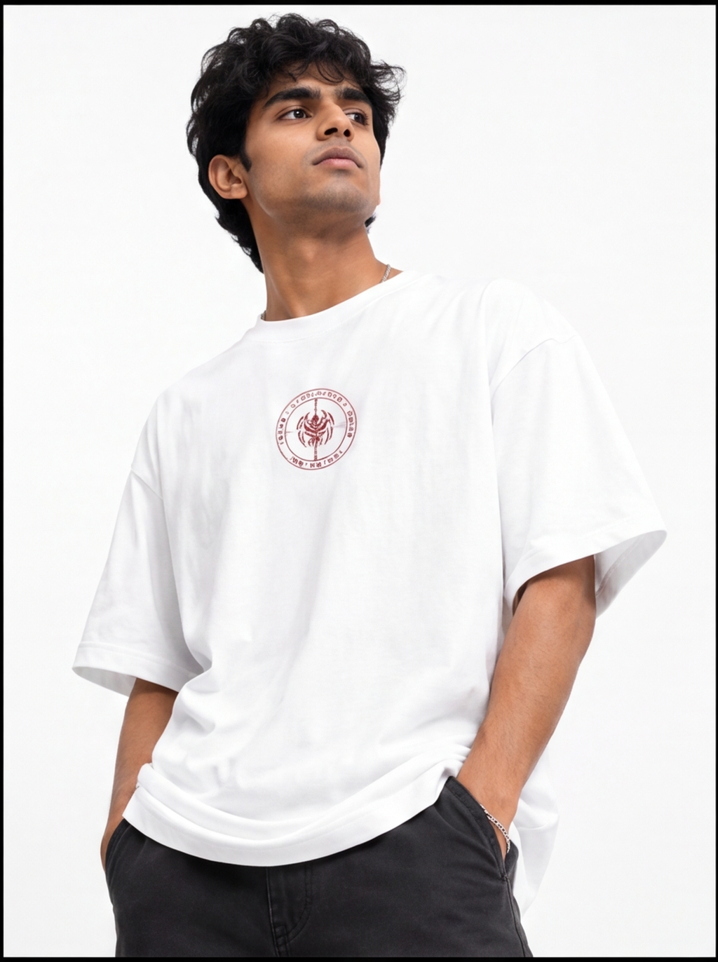 Predator Samurai Graphic Oversized T-Shirt – White Anime Streetwear Tee