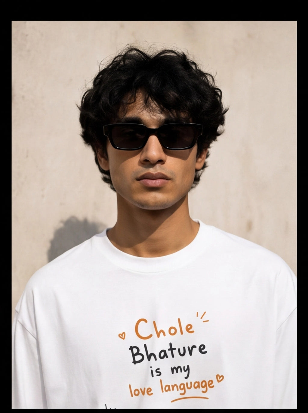 Chole Bhature Is My Love Language Oversized T-Shirt – White Graphic Tee
