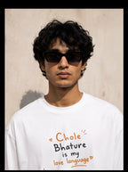 Chole Bhature Is My Love Language Oversized T-Shirt – White Graphic Tee