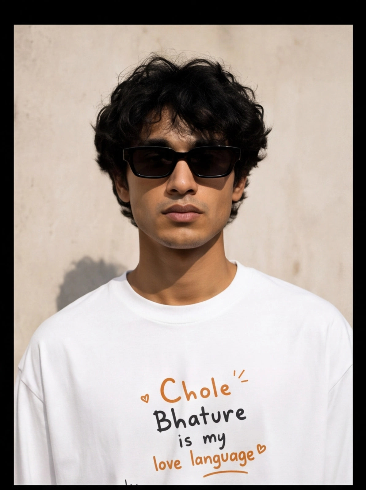 Chole Bhature Is My Love Language Oversized T-Shirt – White Graphic Tee