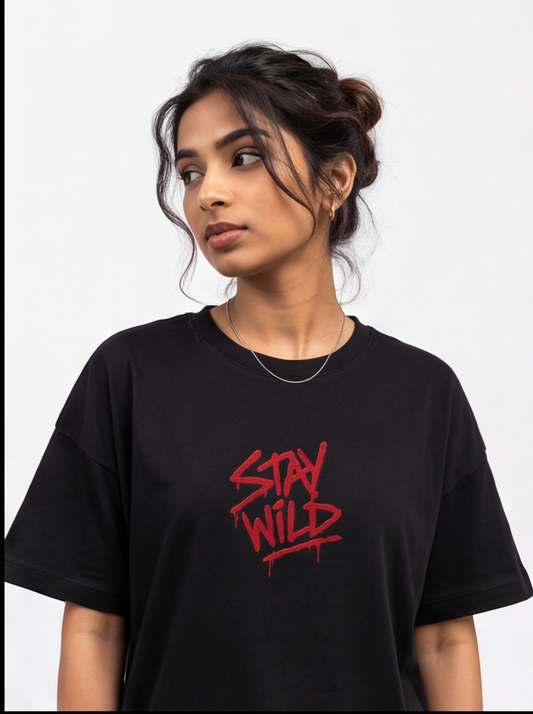 Wild Youth Oversized T-Shirt – Black Vintage Streetwear Graphic Tee