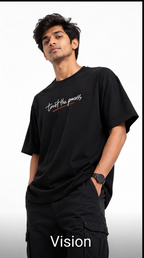 Midnight Garden Oversized T-Shirt – Black Floral Streetwear Tee