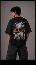 Wild Youth Oversized T-Shirt – Black Vintage Streetwear Graphic Tee