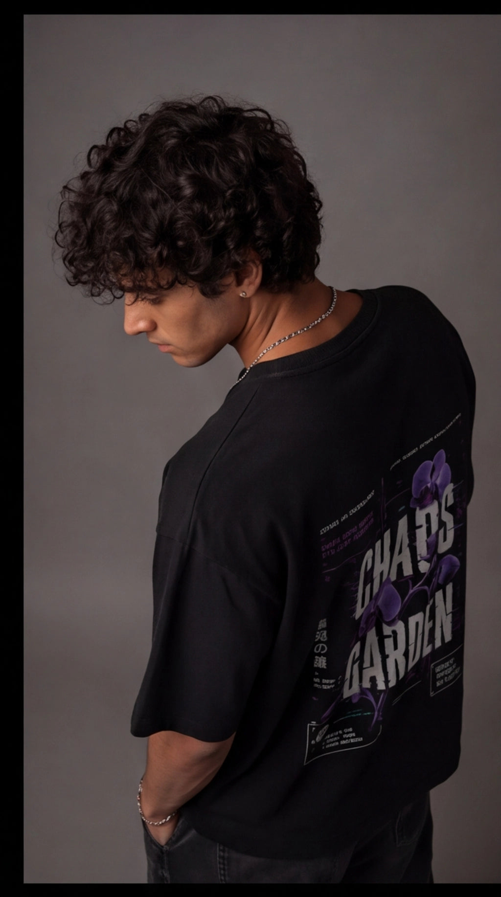 Chaos Garden Oversized T-Shirt – Cyber Floral Streetwear Tee