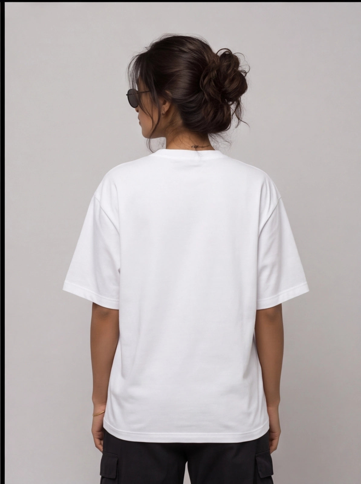 Running on Chai, Chaat & Zero Serotonin Oversized T-Shirt – White Graphic Tee