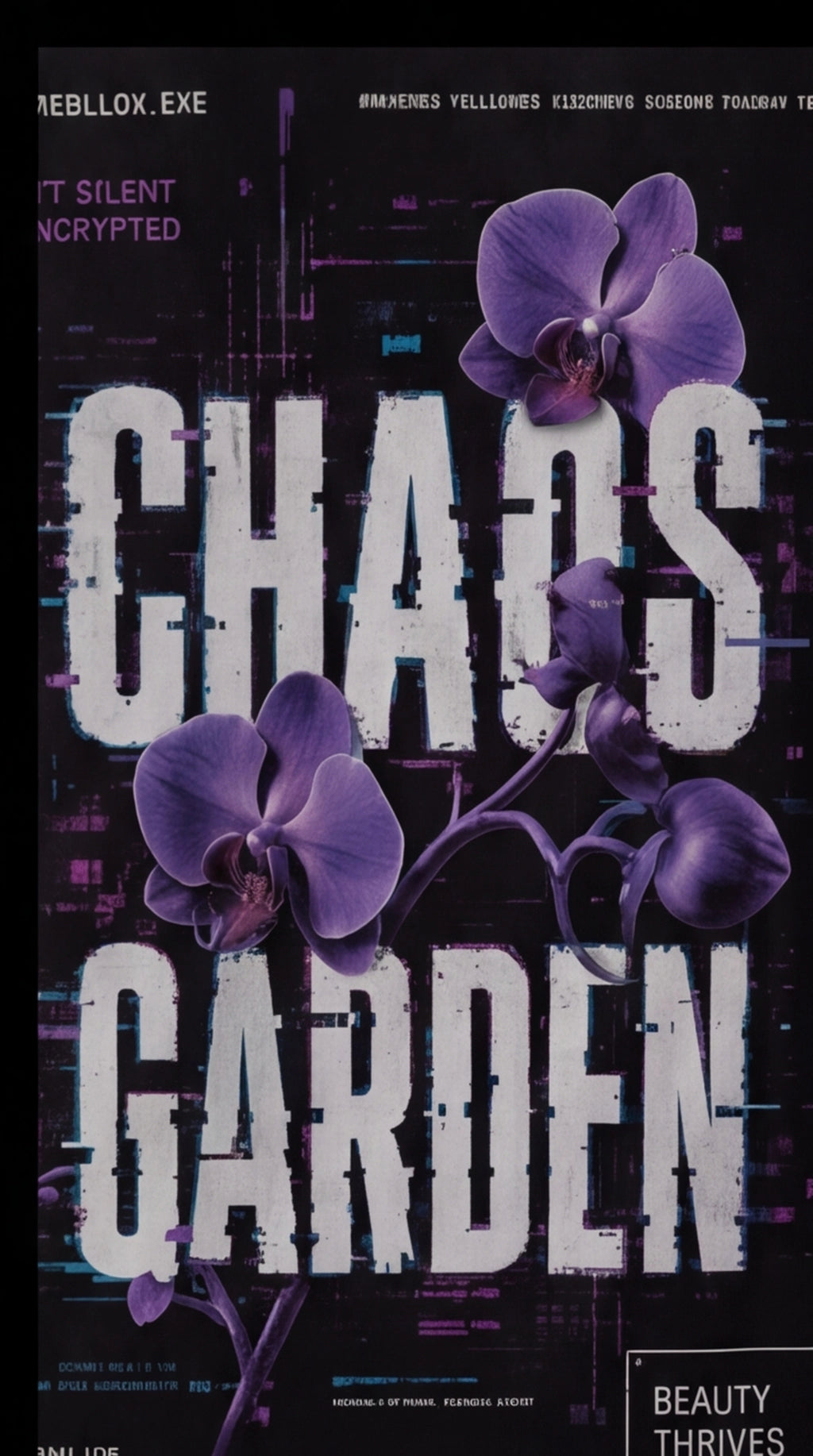 Chaos Garden Oversized T-Shirt – Cyber Floral Streetwear Tee