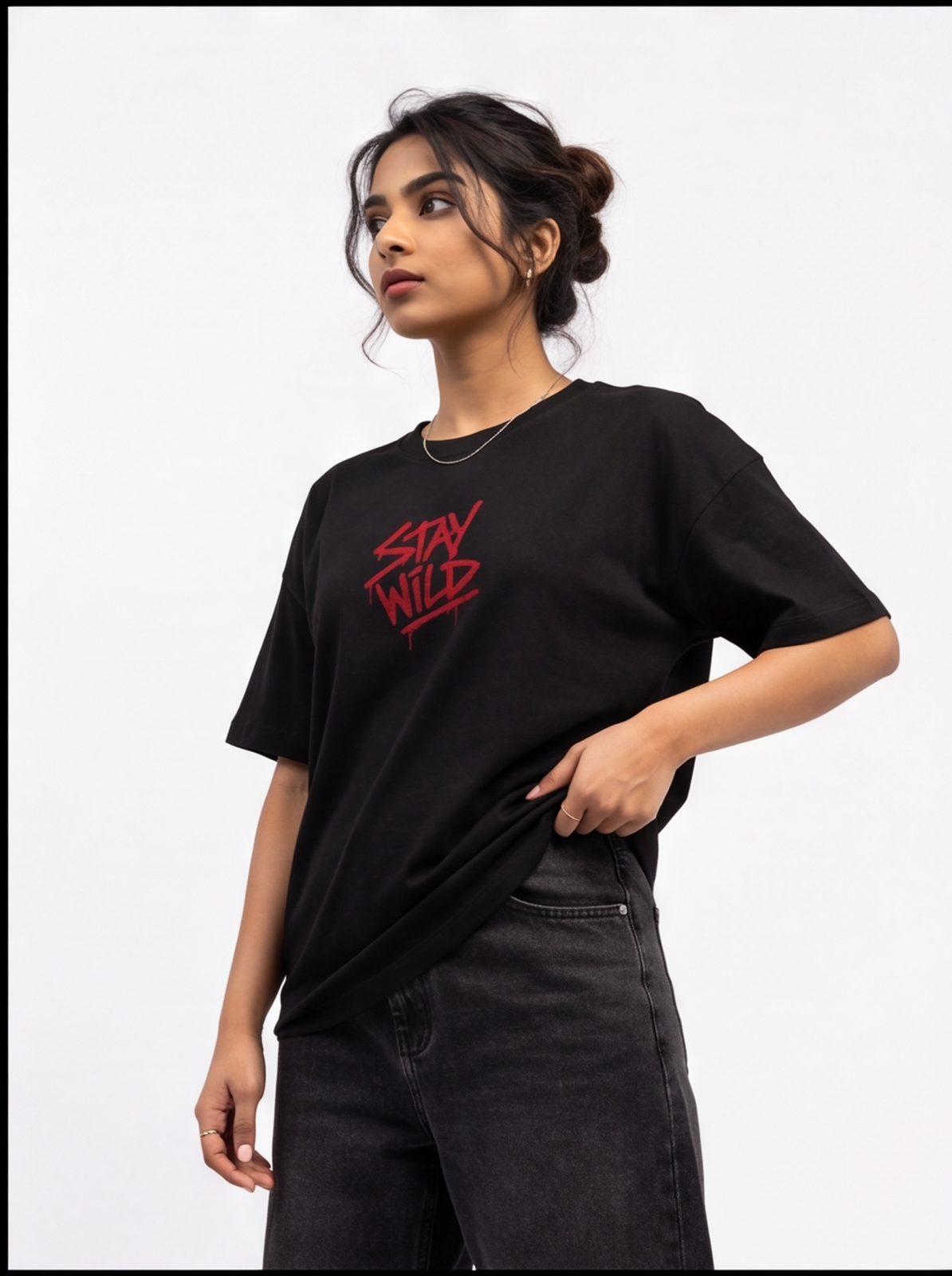Wild Youth Oversized T-Shirt – Black Vintage Streetwear Graphic Tee