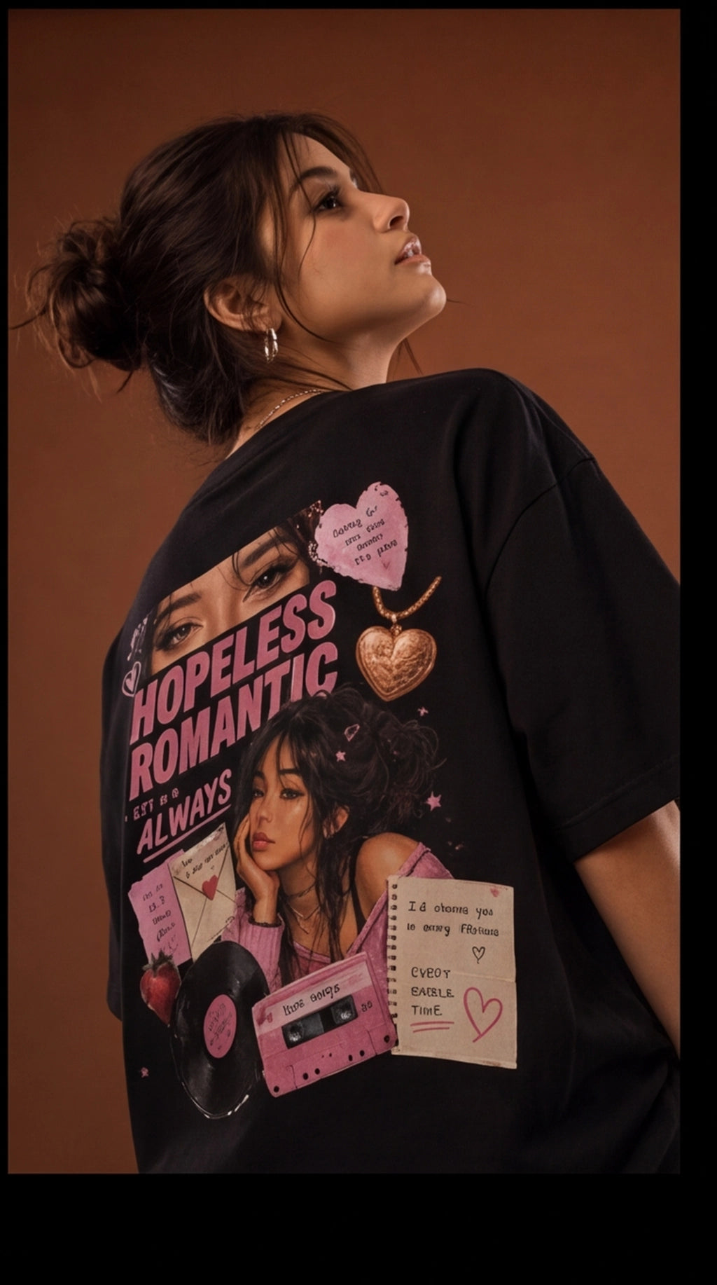 Hopeless Romantic Graphic Oversized T-Shirt – Black Aesthetic Streetwear Tee