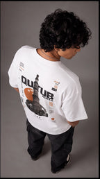 Qutub Minar Heritage Oversized T-Shirt – White Urban Graphic Tee