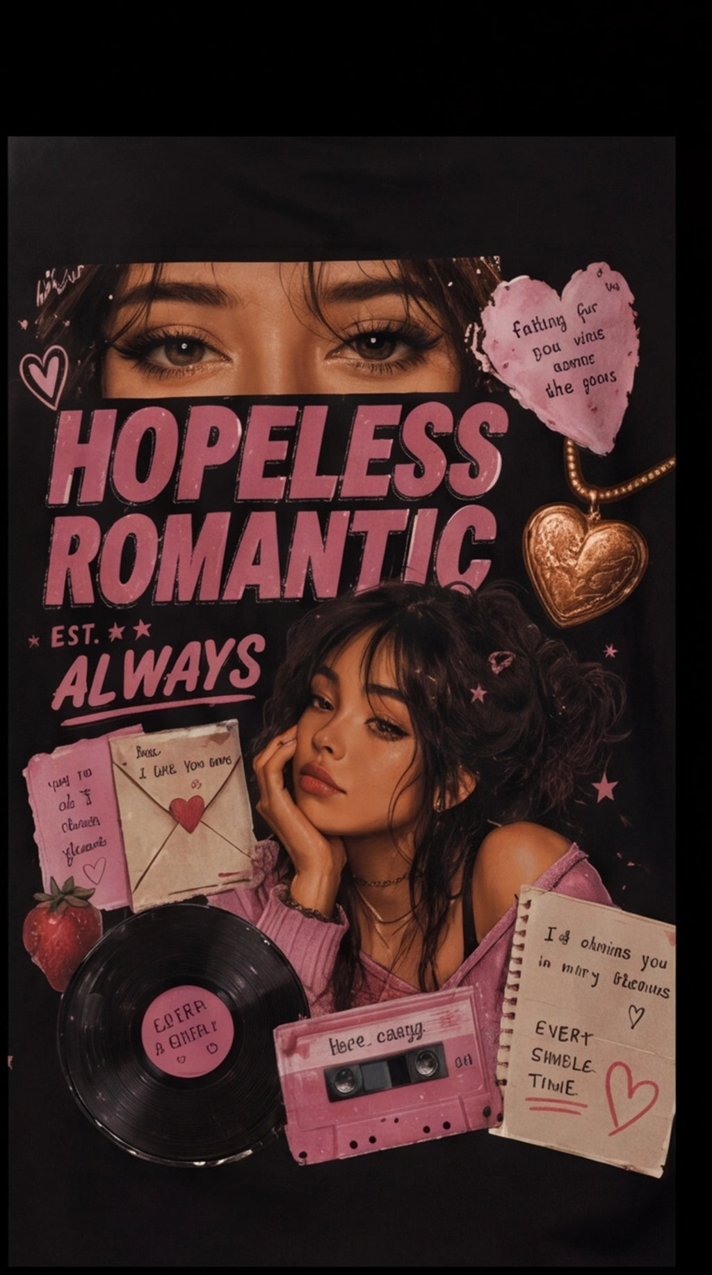 Hopeless Romantic Graphic Oversized T-Shirt – Black Aesthetic Streetwear Tee