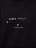 Loading Happiness Graphic Oversized T-Shirt - Black